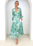 Kamellia Maxi Dress - Mint Floral