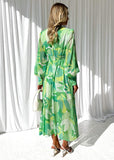 Chrys Midi Dress - Lime Floral