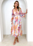 Anniston Maxi Dress - Pink Swirl