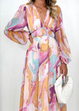 Anniston Maxi Dress - Pink Swirl