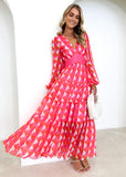 Larosse Maxi Dress - Pink Geo