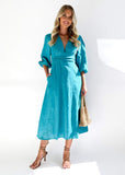 Tayina Linen Midi Dress - Teal