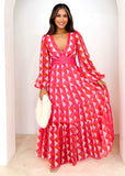 Larosse Maxi Dress - Pink Geo