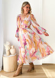 Anniston Maxi Dress - Pink Swirl