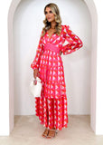 Larosse Maxi Dress - Pink Geo