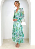 Kamellia Maxi Dress - Mint Floral