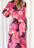 Chrys Midi Dress - Rose Floral