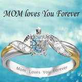 "Mom Loves You Forever" Beach Turtle Ring