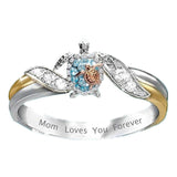 "Mom Loves You Forever" Beach Turtle Ring