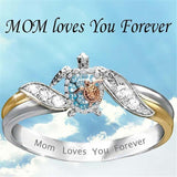 "Mom Loves You Forever" Beach Turtle Ring